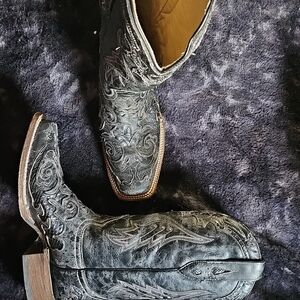 Women's Black Embroidered Correl Western Cowboy Boots